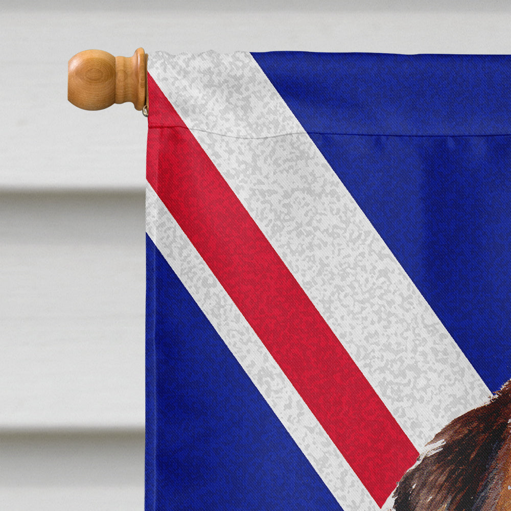 Norfolk Terrier Puppy with English Union Jack British Flag Flag Canvas House Size SC9876CHF  the-store.com.