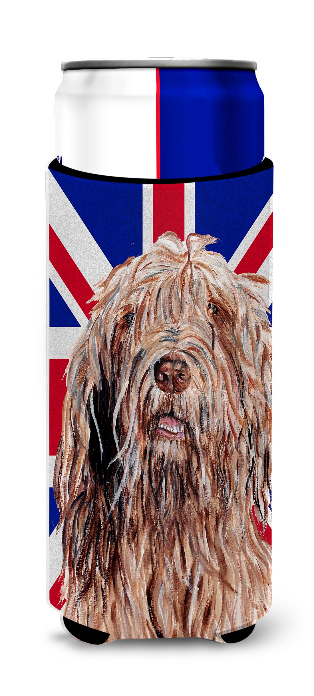 Otterhound with English Union Jack British Flag Ultra Beverage Insulators for slim cans SC9878MUK.