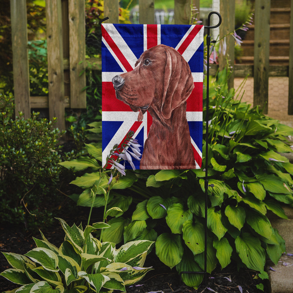 Redbone Coonhound with English Union Jack British Flag Flag Garden Size SC9880GF  the-store.com.