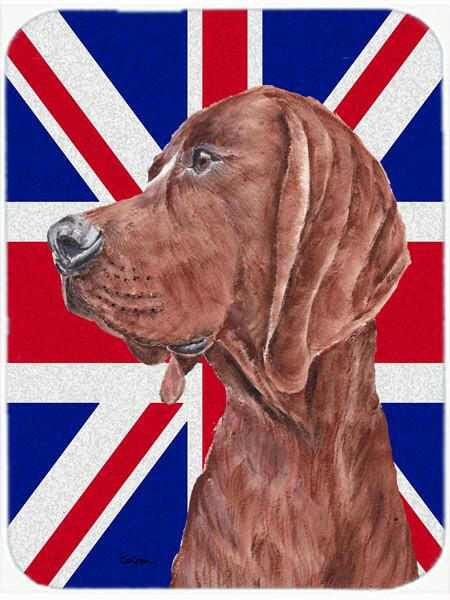 Redbone Coonhound with English Union Jack British Flag Glass Cutting Board Large Size SC9880LCB by Caroline&#39;s Treasures