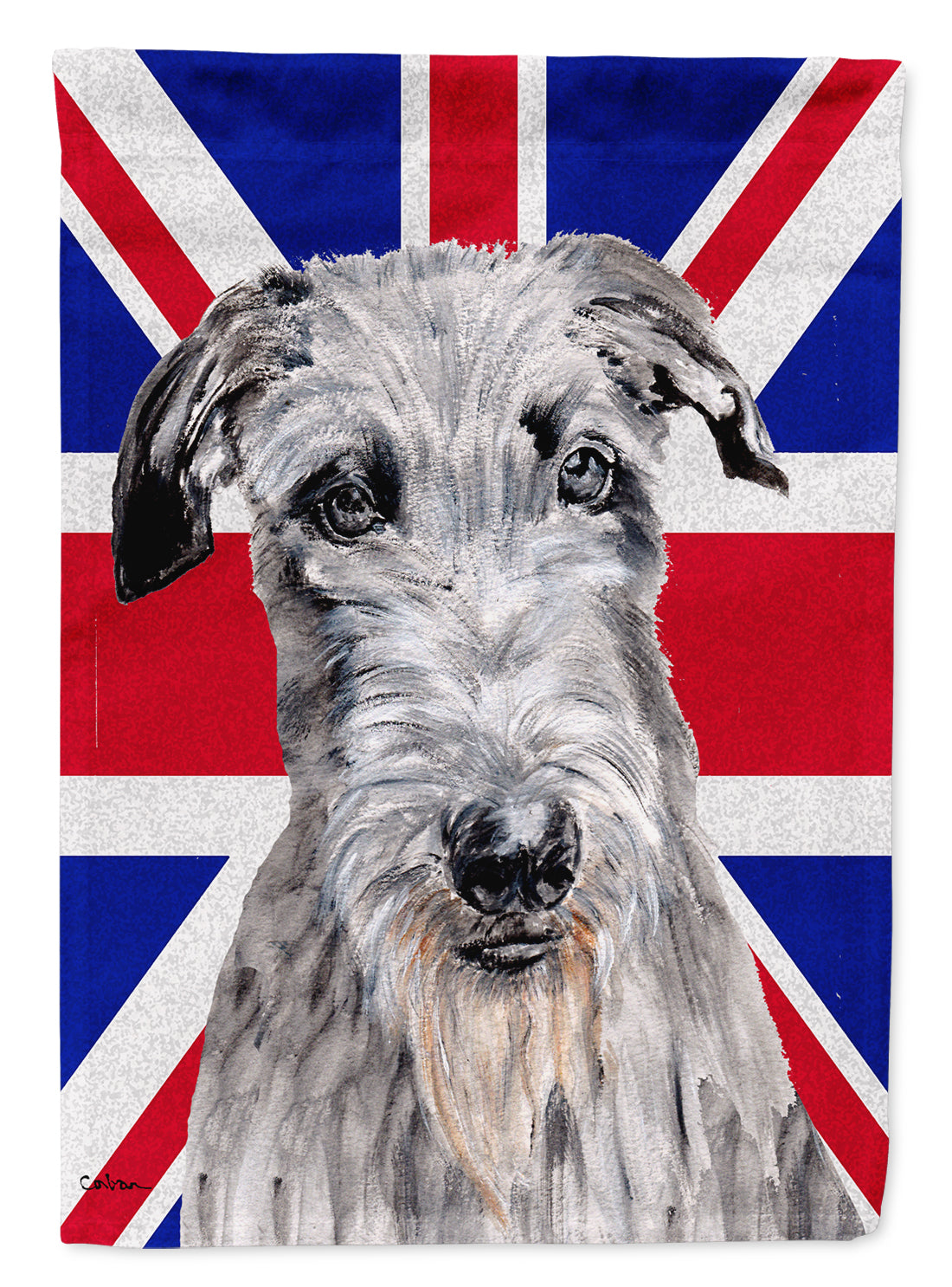 Scottish Deerhound with English Union Jack British Flag Flag Garden Size SC9881GF  the-store.com.