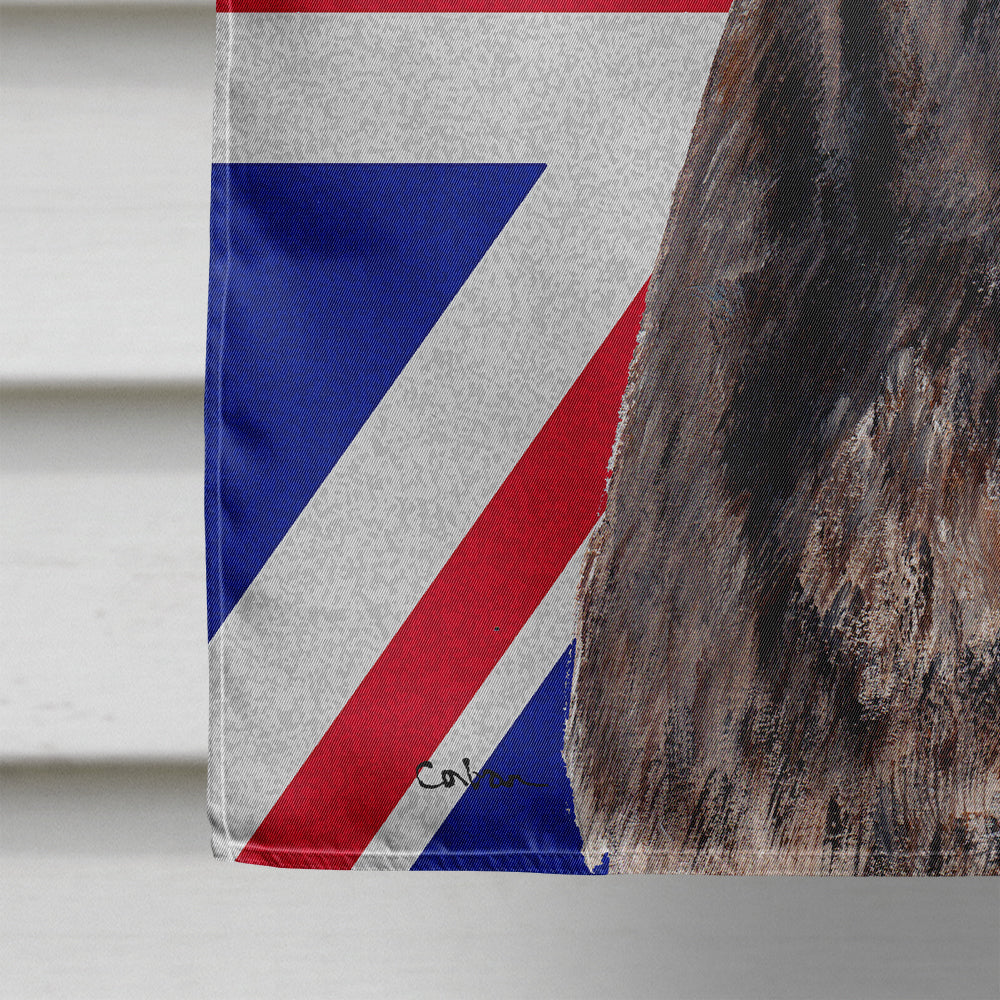 Staffordshire Bull Terrier Staffie with English Union Jack British Flag Flag Canvas House Size SC9882CHF  the-store.com.