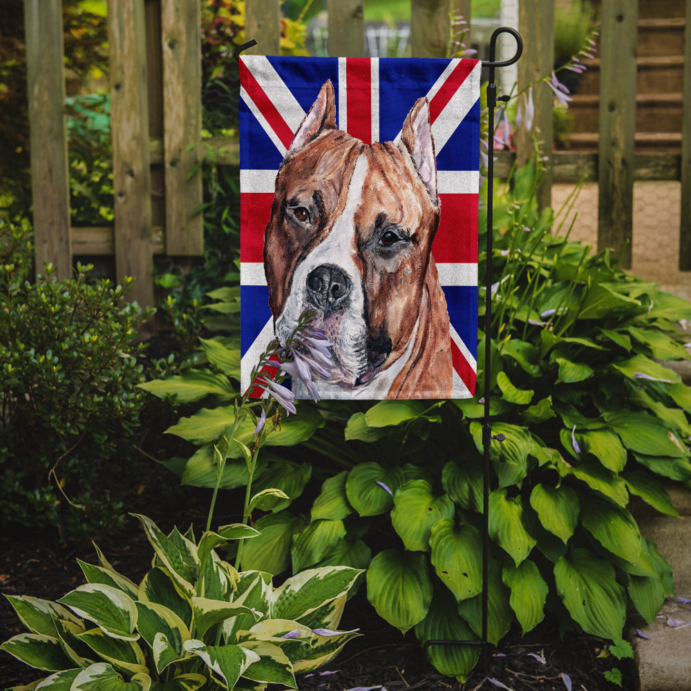 Staffordshire Bull Terrier Staffie with English Union Jack British Flag Flag Garden Size SC9883GF  the-store.com.