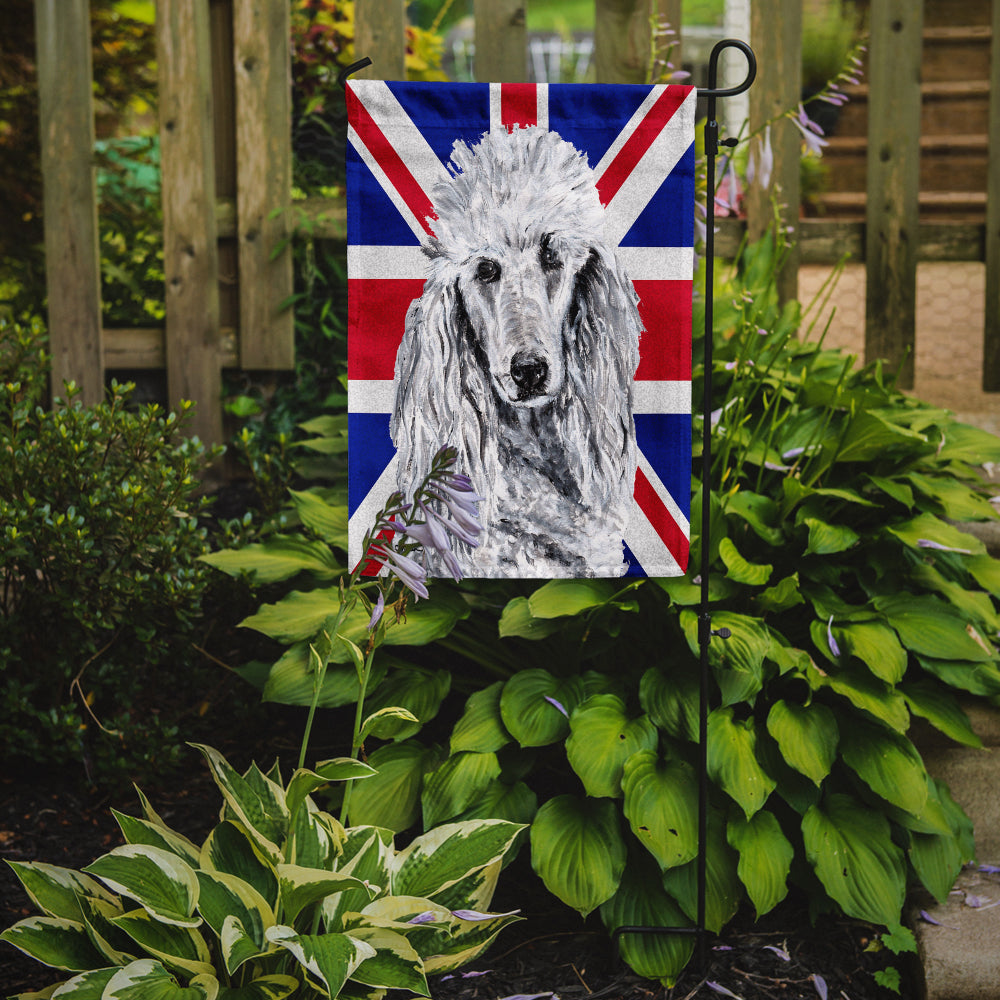 White Standard Poodle with English Union Jack British Flag Flag Garden Size SC9884GF  the-store.com.