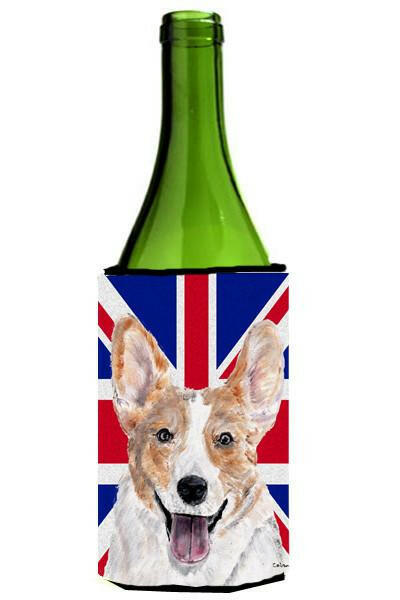 Cardigan Corgi with English Union Jack British Flag Wine Bottle Beverage Insulator Hugger SC9891LITERK by Caroline's Treasures