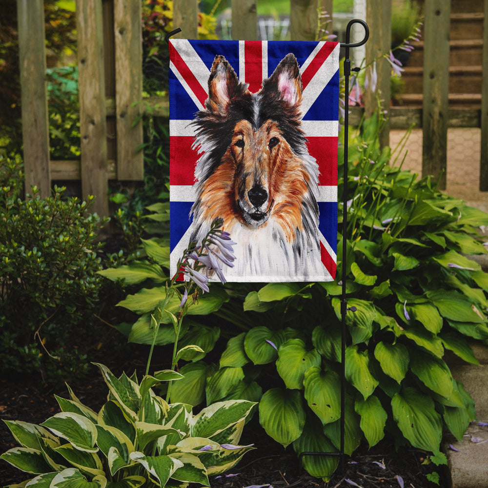 Collie with English Union Jack British Flag Flag Garden Size SC9893GF  the-store.com.