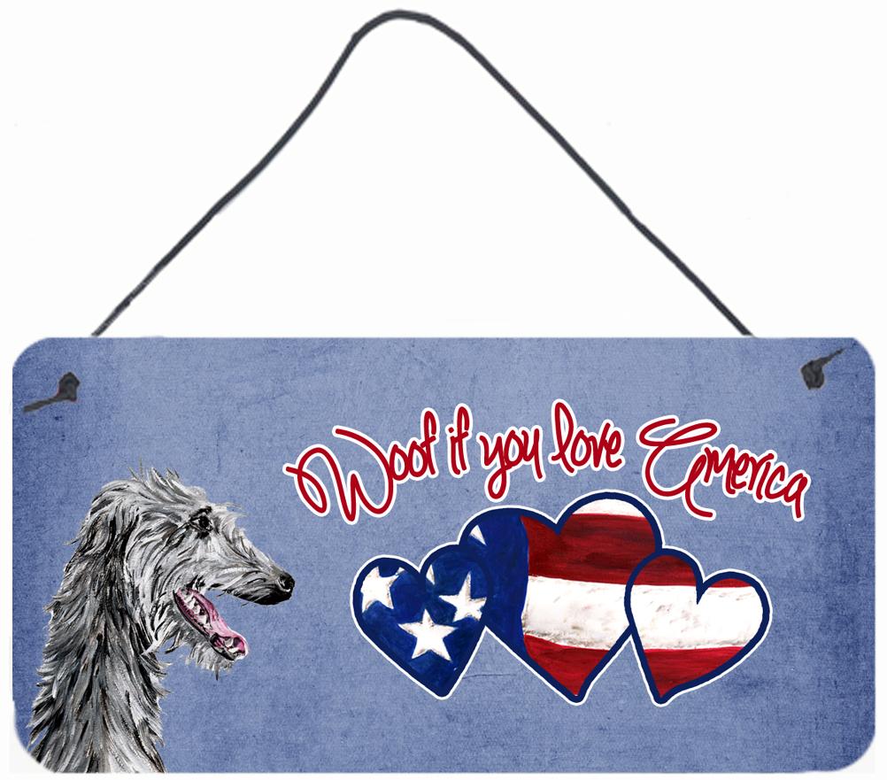 Woof if you love America Scottish Deerhound Wall or Door Hanging Prints by Caroline's Treasures