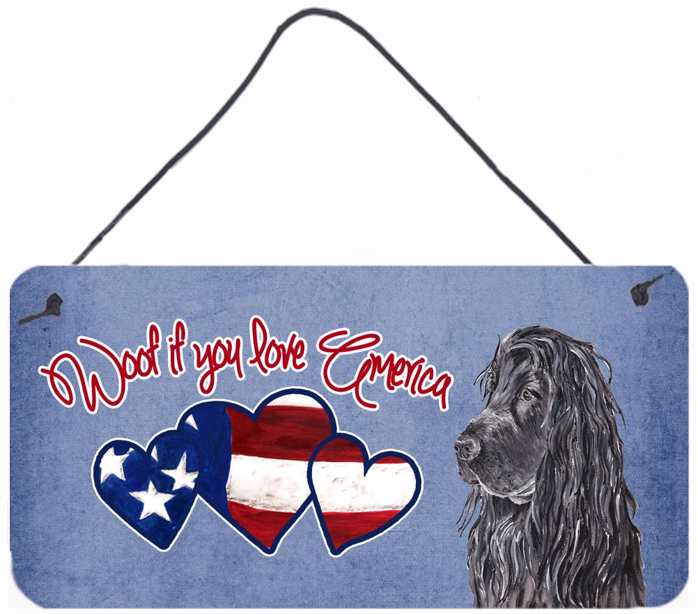 Woof if you love America Poodle Wall or Door Hanging Prints SC9921DS612 by Caroline&#39;s Treasures