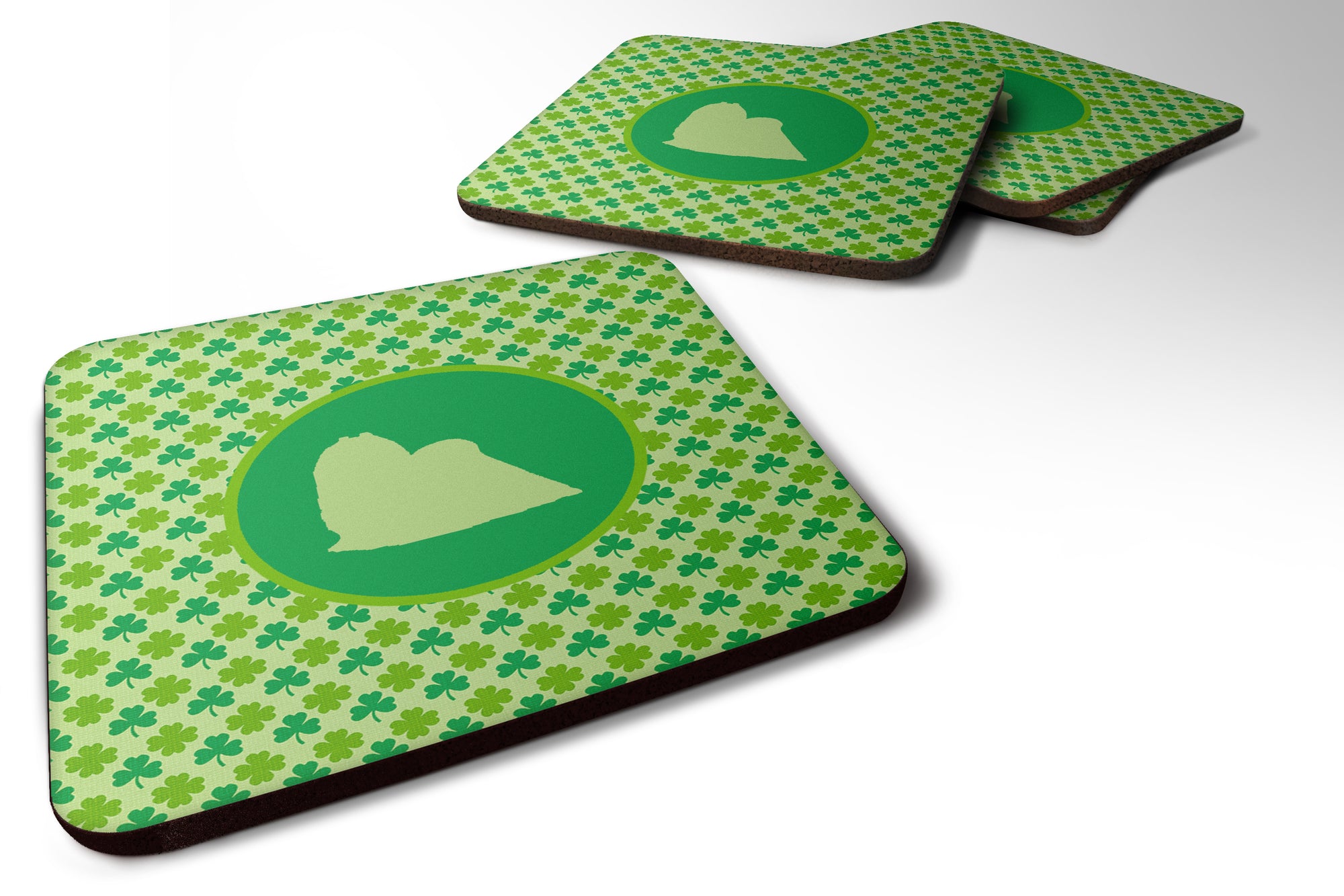 Set of 4 Maltese Lucky Shamrock Foam Coasters - the-store.com