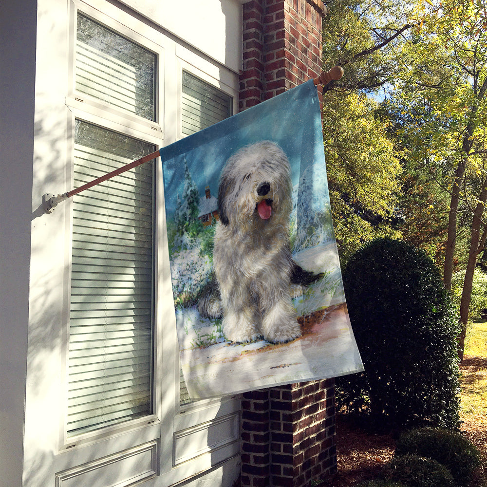 Old English Sheepdog by Don Squires Flag Canvas House Size SDSQ0304CHF  the-store.com.