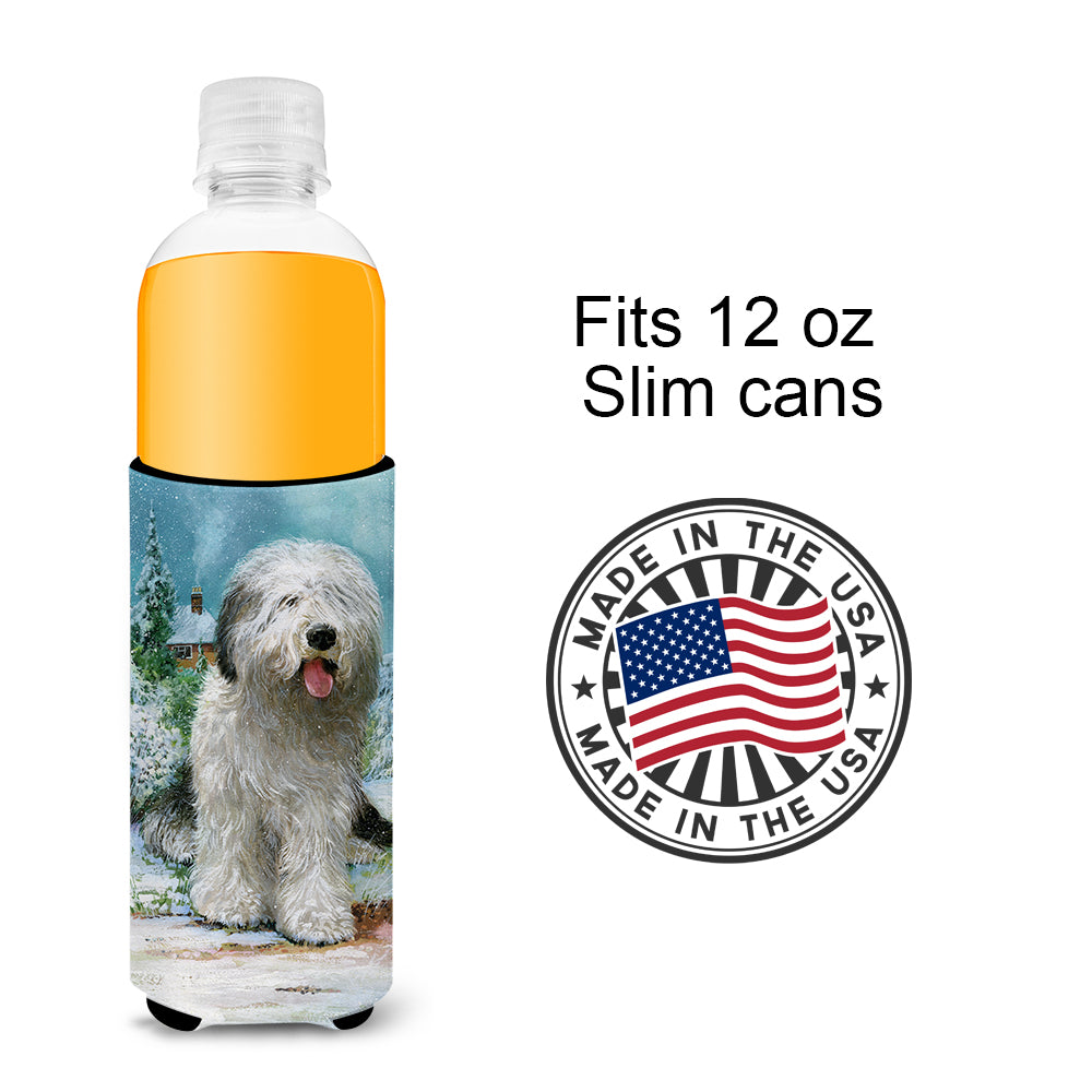 Old English Sheepdog by Don Squires Ultra Beverage Insulators for slim cans SDSQ0304MUK  the-store.com.