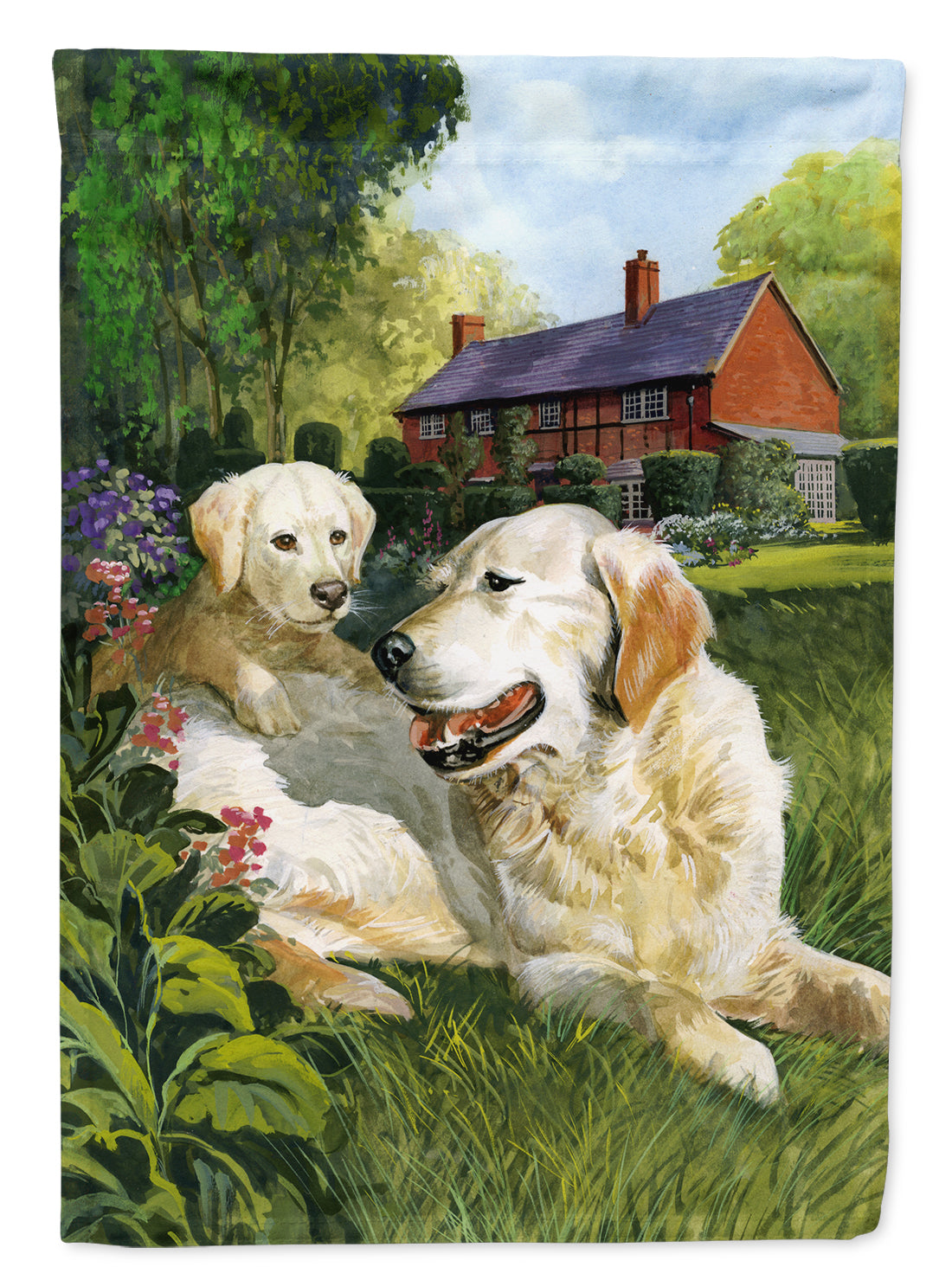 Yellow Labradors by Don Squires Flag Garden Size SDSQ0431GF.