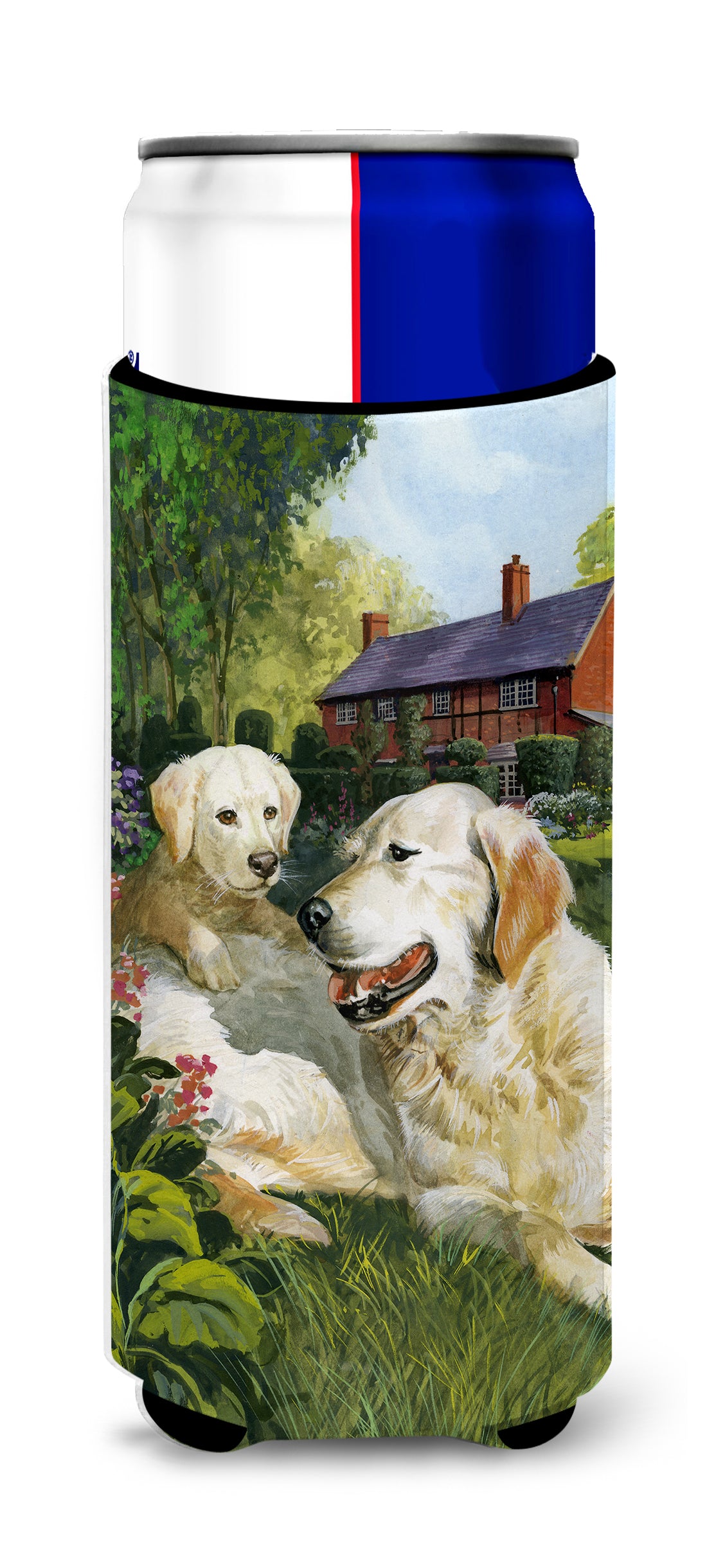 Yellow Labradors by Don Squires Ultra Beverage Insulators for slim cans SDSQ0431MUK  the-store.com.