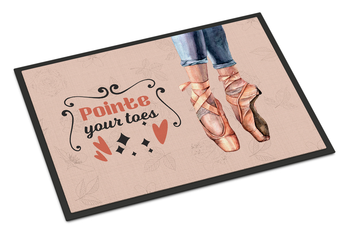 Pointe your Toes Dance Indoor or Outdoor Mat 18x27 - the-store.com