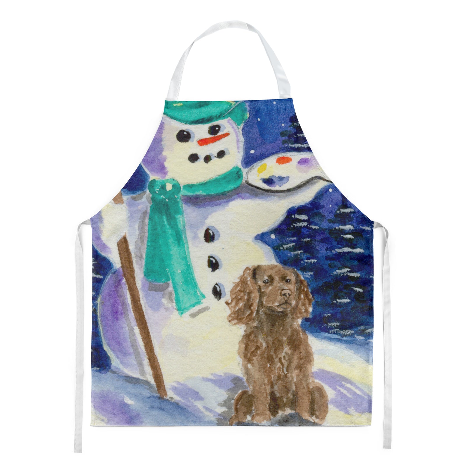 Artist Snowman with Boykin Spaniel Apron - the-store.com