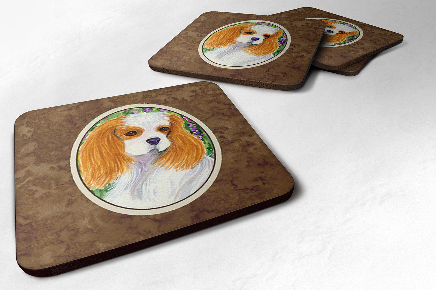 Set of 4 Cavalier Spaniel Foam Coasters - the-store.com