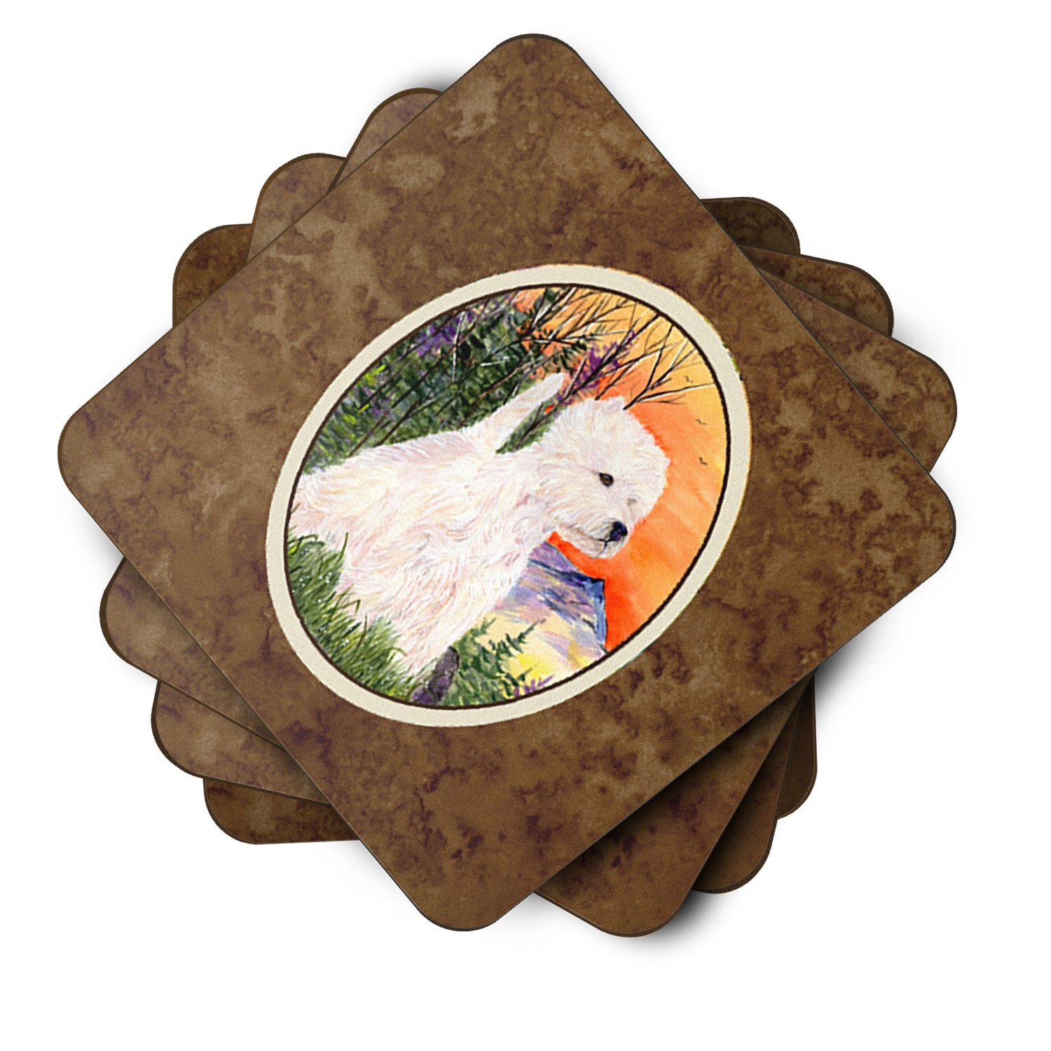 Set of 4 Westie Foam Coasters - the-store.com