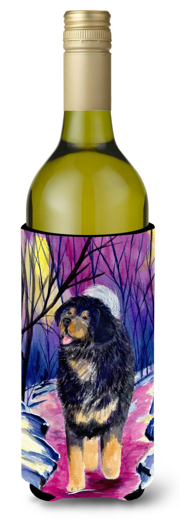 Tibetan Mastiff Wine Bottle Beverage Insulator Beverage Insulator Hugger by Caroline's Treasures