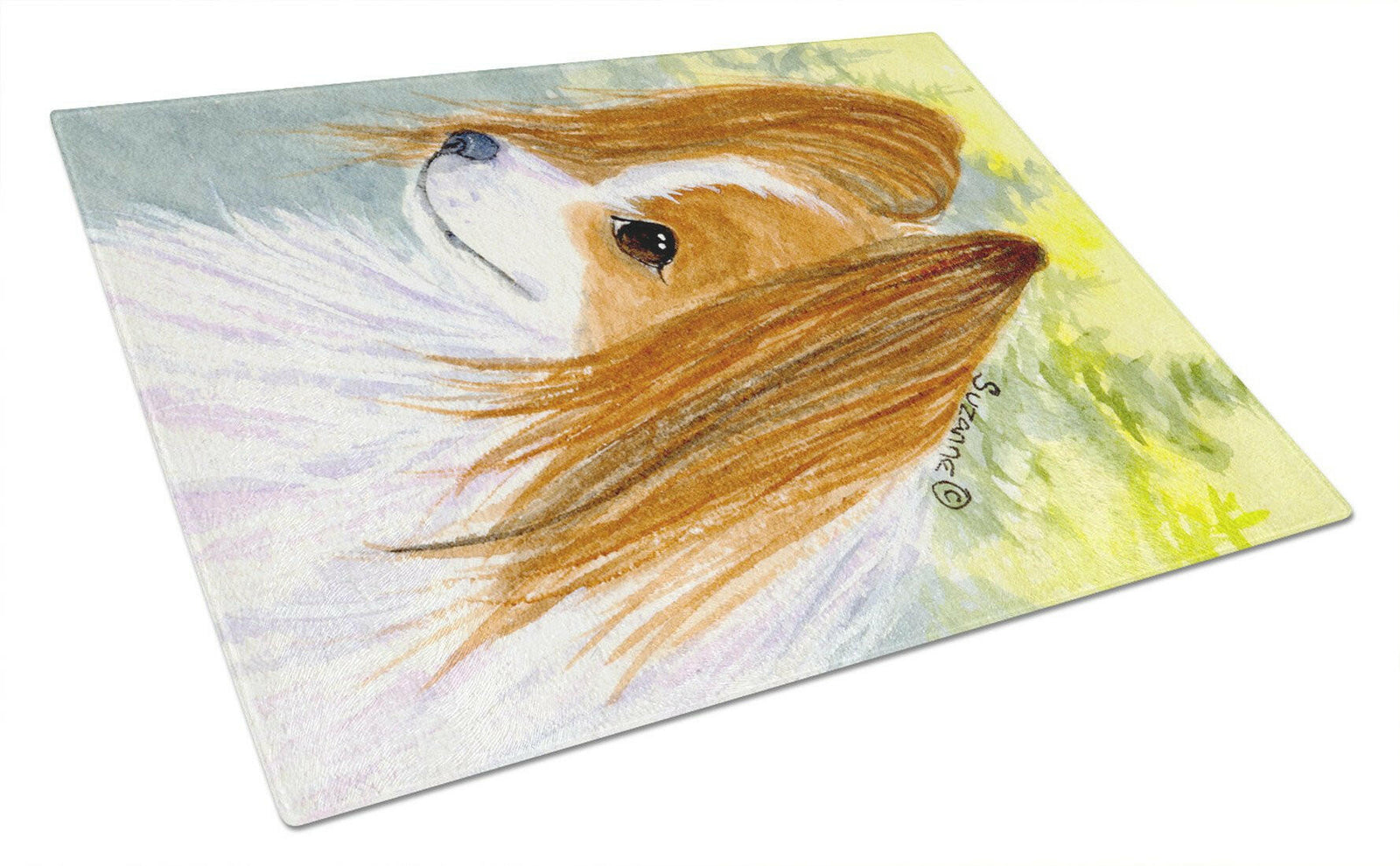 Papillon Glass Cutting Board Large by Caroline's Treasures