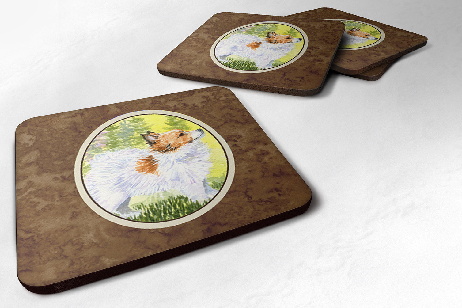 Set of 4 Papillon Foam Coasters - the-store.com