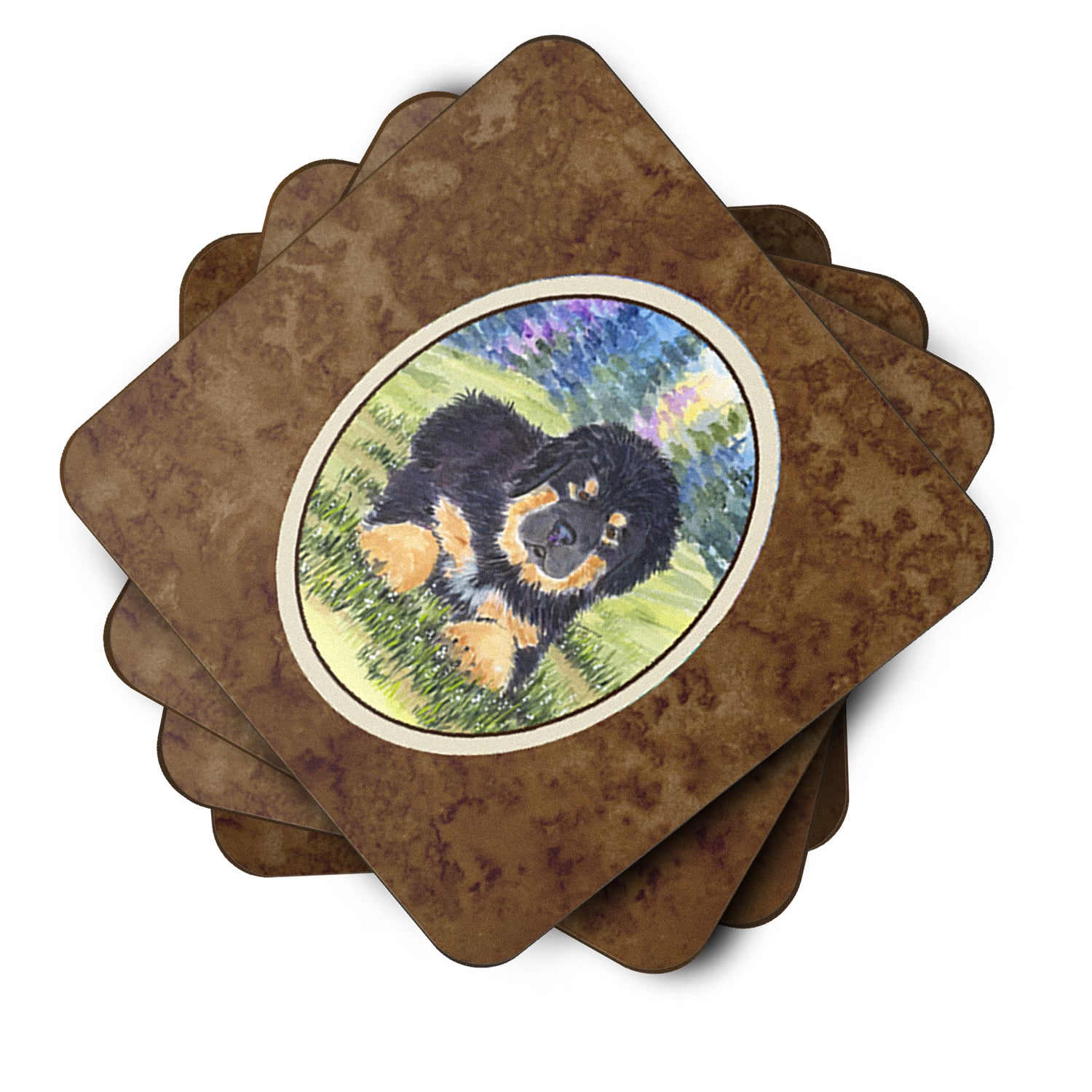 Set of 4 Tibetan Mastiff Foam Coasters - the-store.com