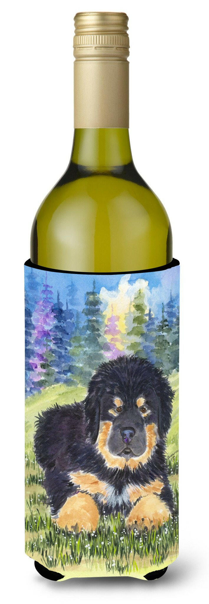 Tibetan Mastiff Wine Bottle Beverage Insulator Beverage Insulator Hugger SS1037LITERK by Caroline&#39;s Treasures