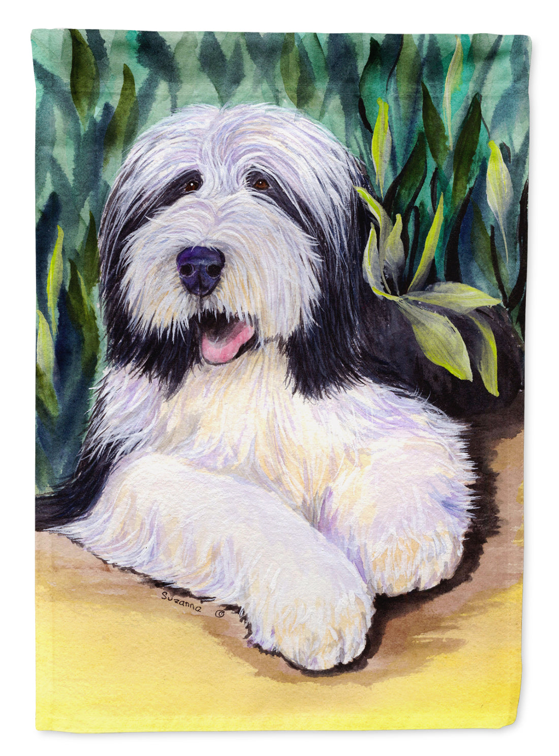 Bearded Collie Flag Canvas House Size  the-store.com.