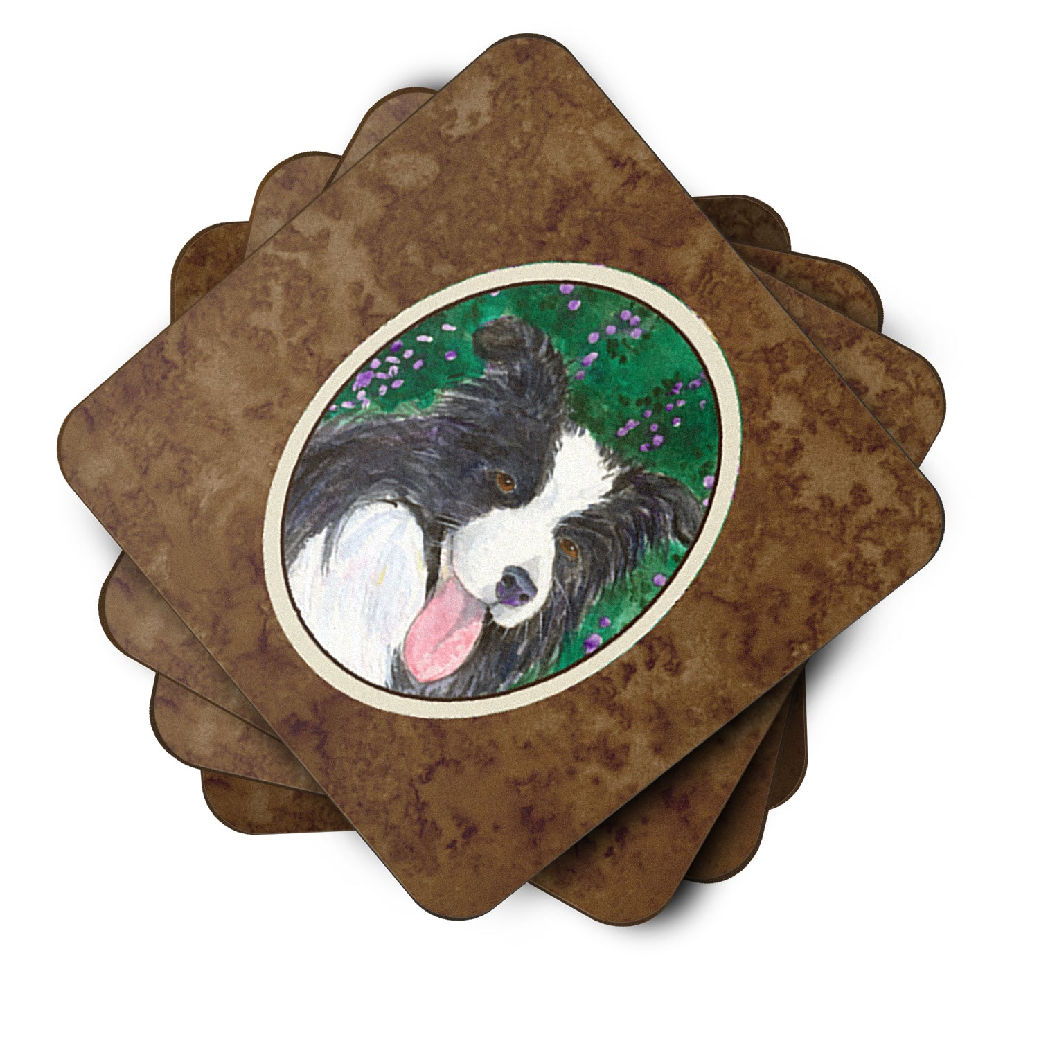 Set of 4 Border Collie Foam Coasters - the-store.com