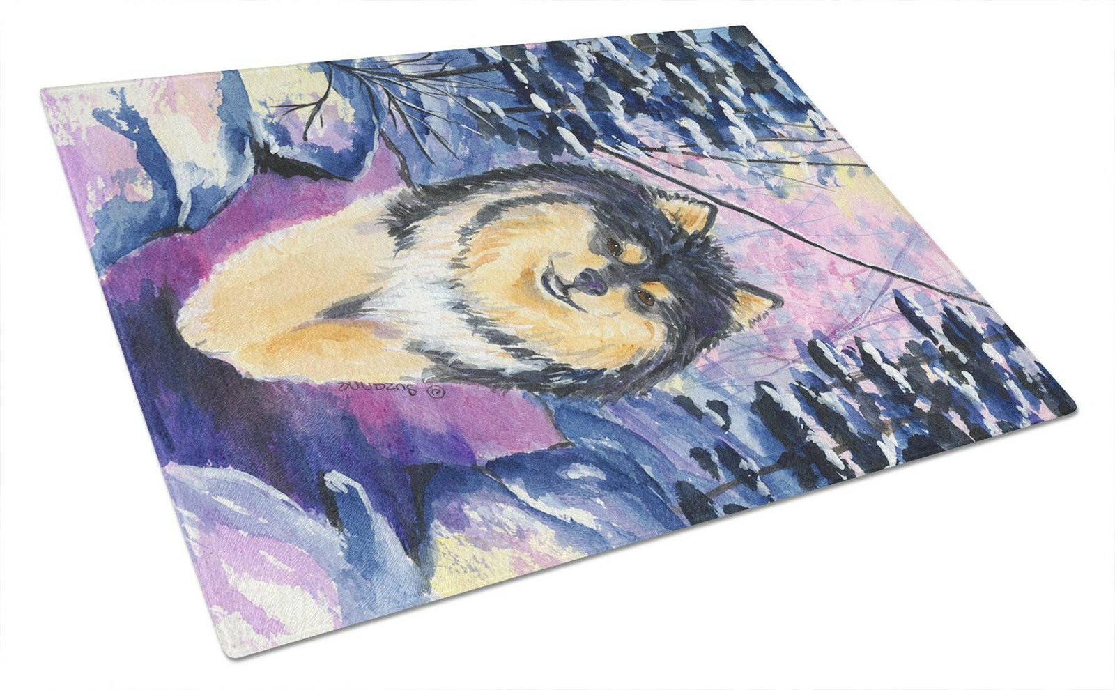 Finnish Lapphund Glass Cutting Board Large by Caroline's Treasures