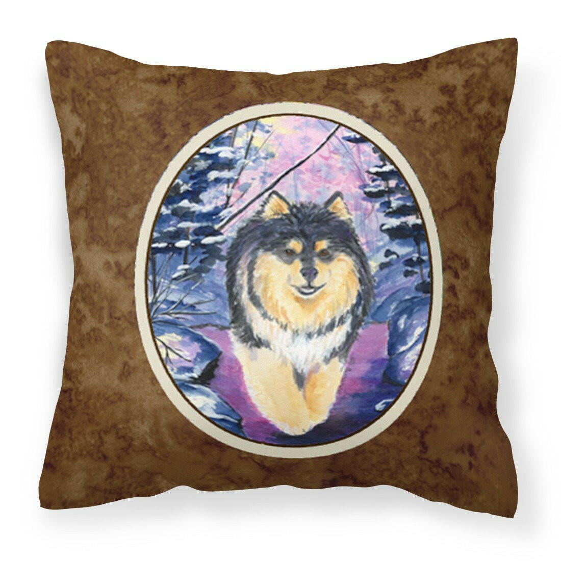 Finnish Lapphund Fabric Decorative Pillow SS1054PW1414 by Caroline&#39;s Treasures