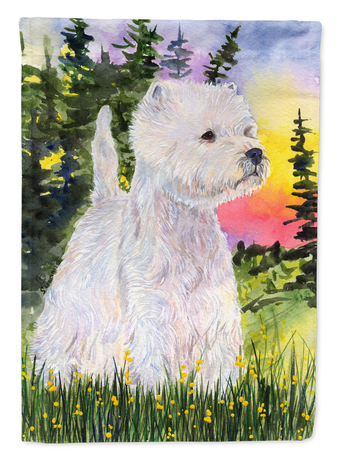 Westie Flag Canvas House Size  the-store.com.