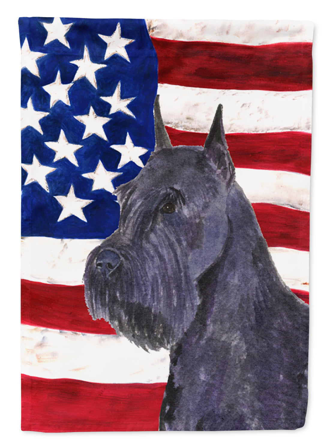 USA American Flag with Schnauzer Flag Canvas House Size  the-store.com.