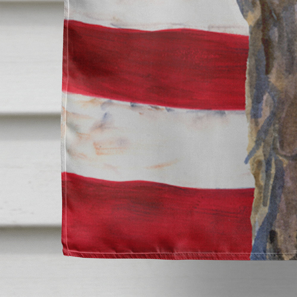 USA American Flag with Bergamasco Sheepdog Flag Canvas House Size  the-store.com.