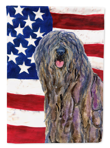 USA American Flag with Bergamasco Sheepdog Flag Canvas House Size  the-store.com.