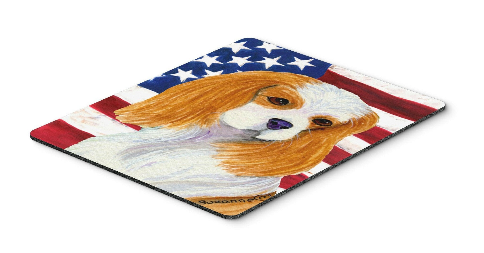 USA American Flag with Cavalier Spaniel Mouse Pad, Hot Pad or Trivet by Caroline's Treasures