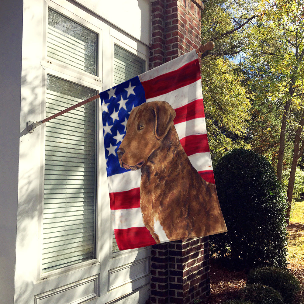 USA American Flag with Curly Coated Retriever Flag Canvas House Size  the-store.com.