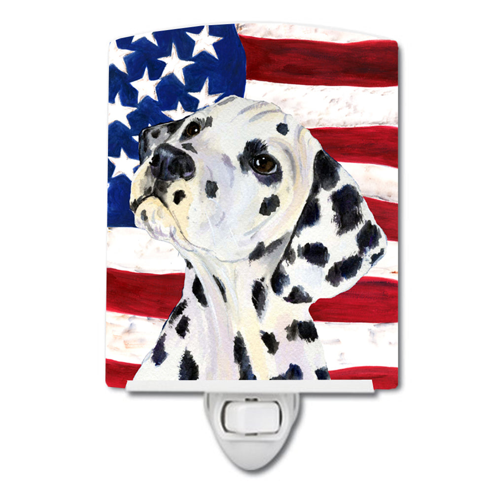 USA American Flag with Dalmatian Ceramic Night Light SS4018CNL - the-store.com