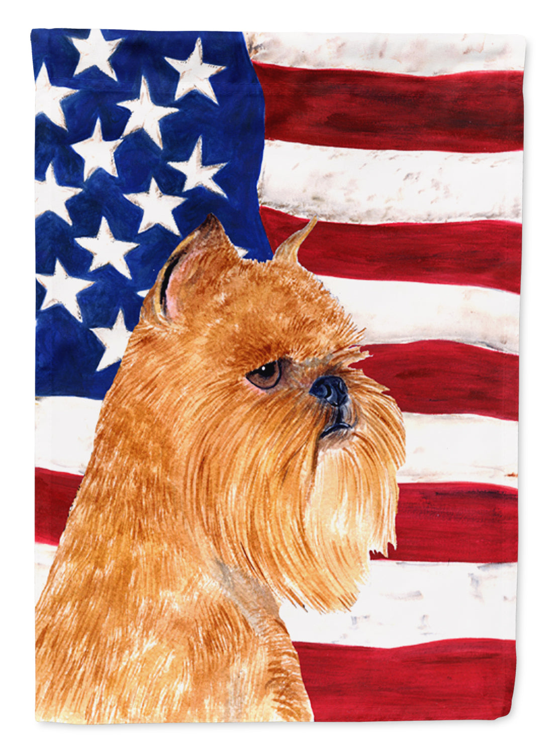 USA American Flag with Brussels Griffon Flag Canvas House Size  the-store.com.