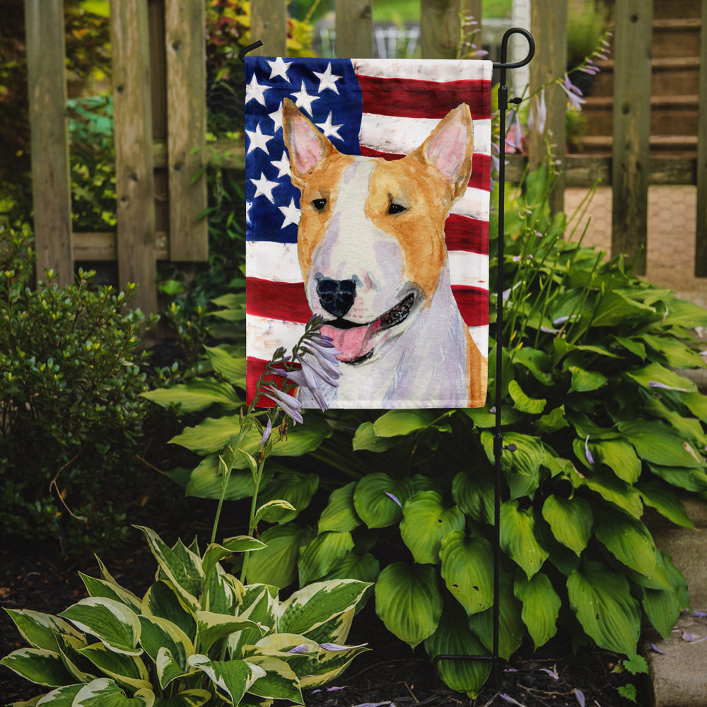 USA American Flag with Bull Terrier Flag Garden Size.