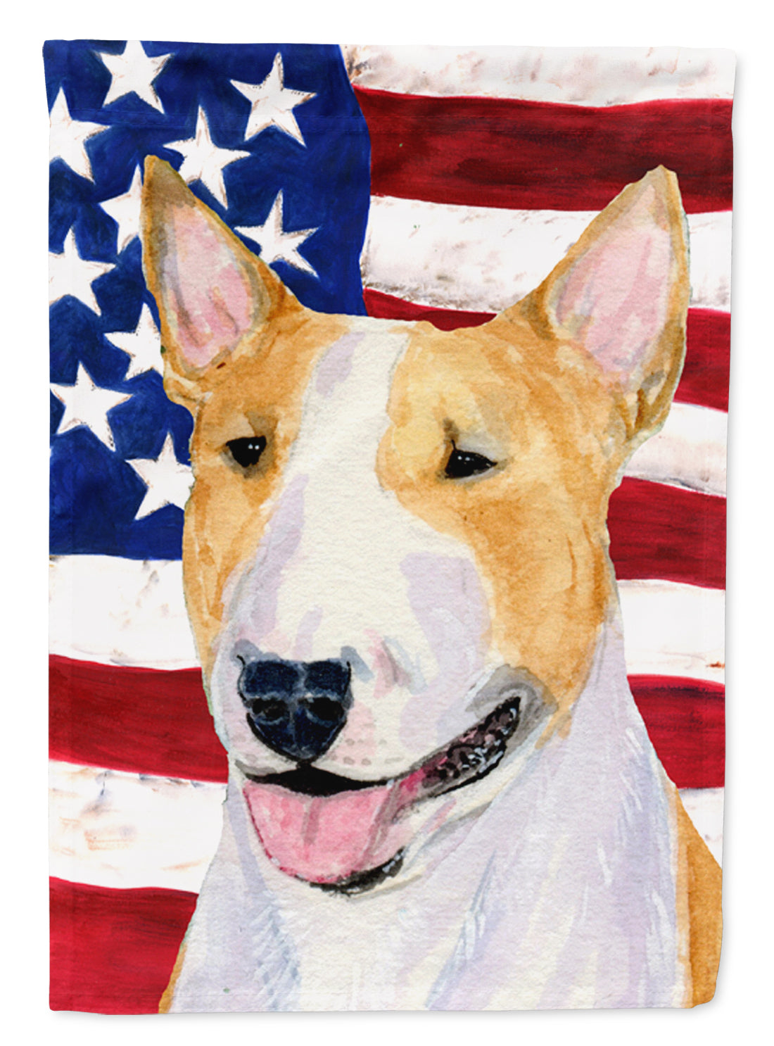 USA American Flag with Bull Terrier Flag Garden Size.