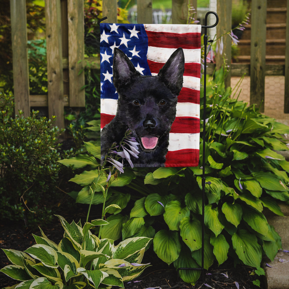 USA American Flag with Australian Kelpie Flag Garden Size.