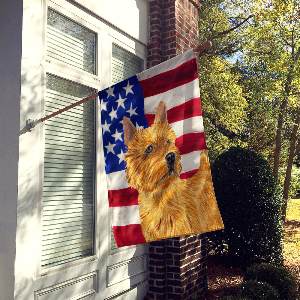 USA American Flag with Norwich Terrier Flag Canvas House Size  the-store.com.