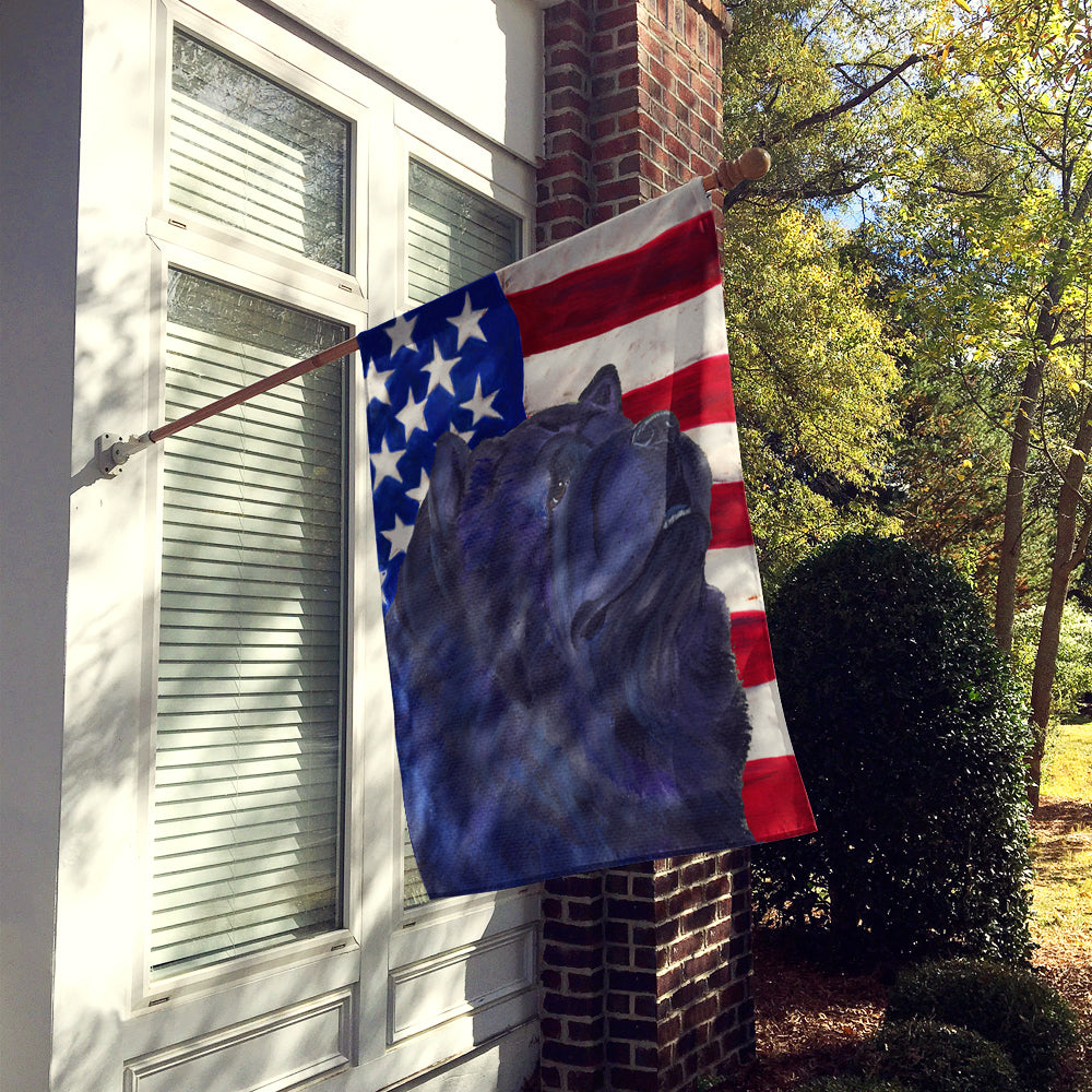 USA American Flag with Chow Chow Flag Canvas House Size  the-store.com.