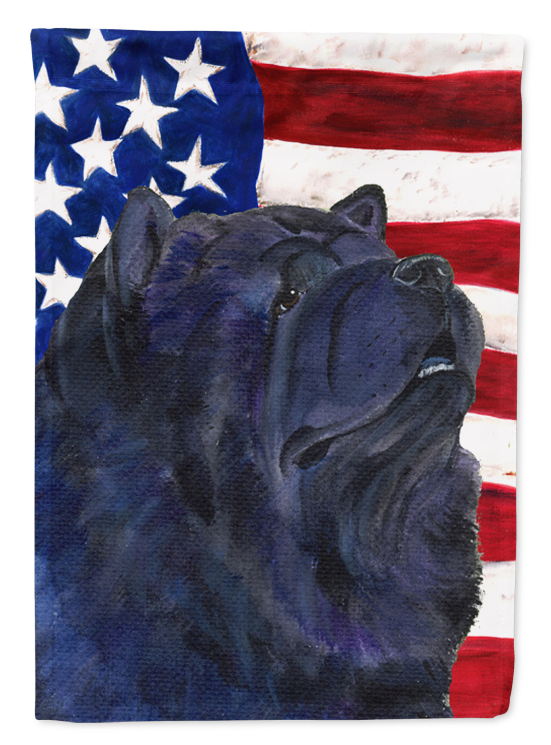 USA American Flag with Chow Chow Flag Canvas House Size  the-store.com.