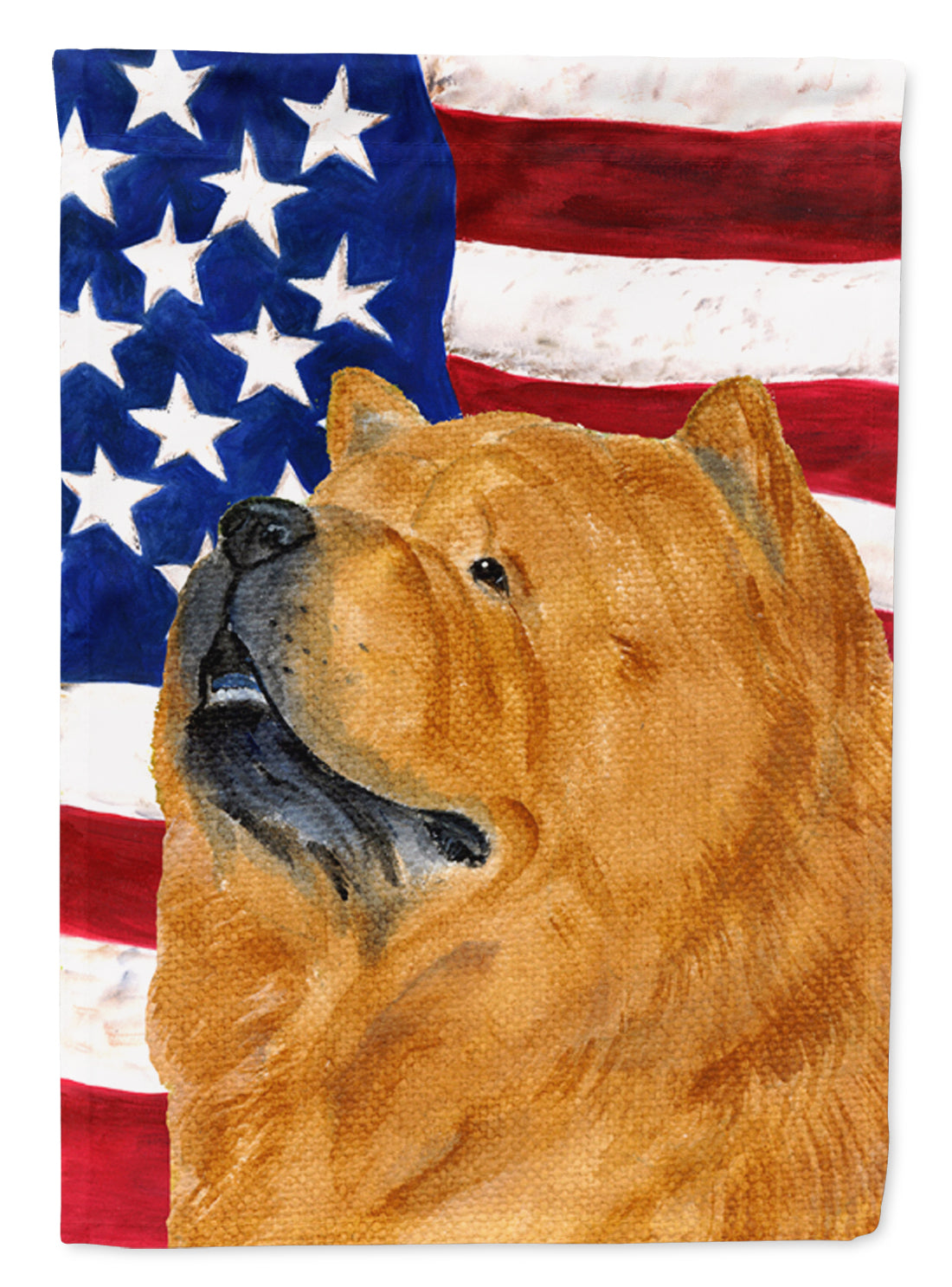 USA American Flag with Chow Chow Flag Canvas House Size  the-store.com.