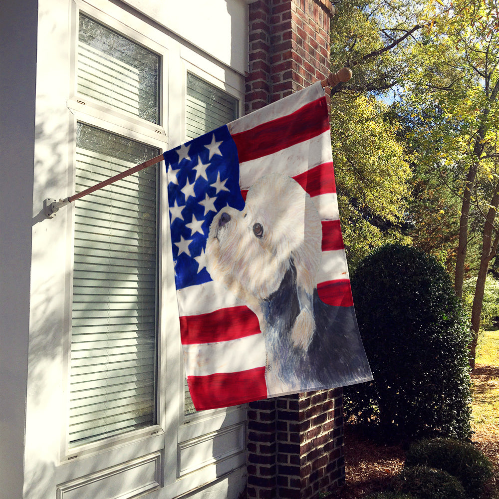 USA American Flag with Dandie Dinmont Terrier Flag Canvas House Size  the-store.com.