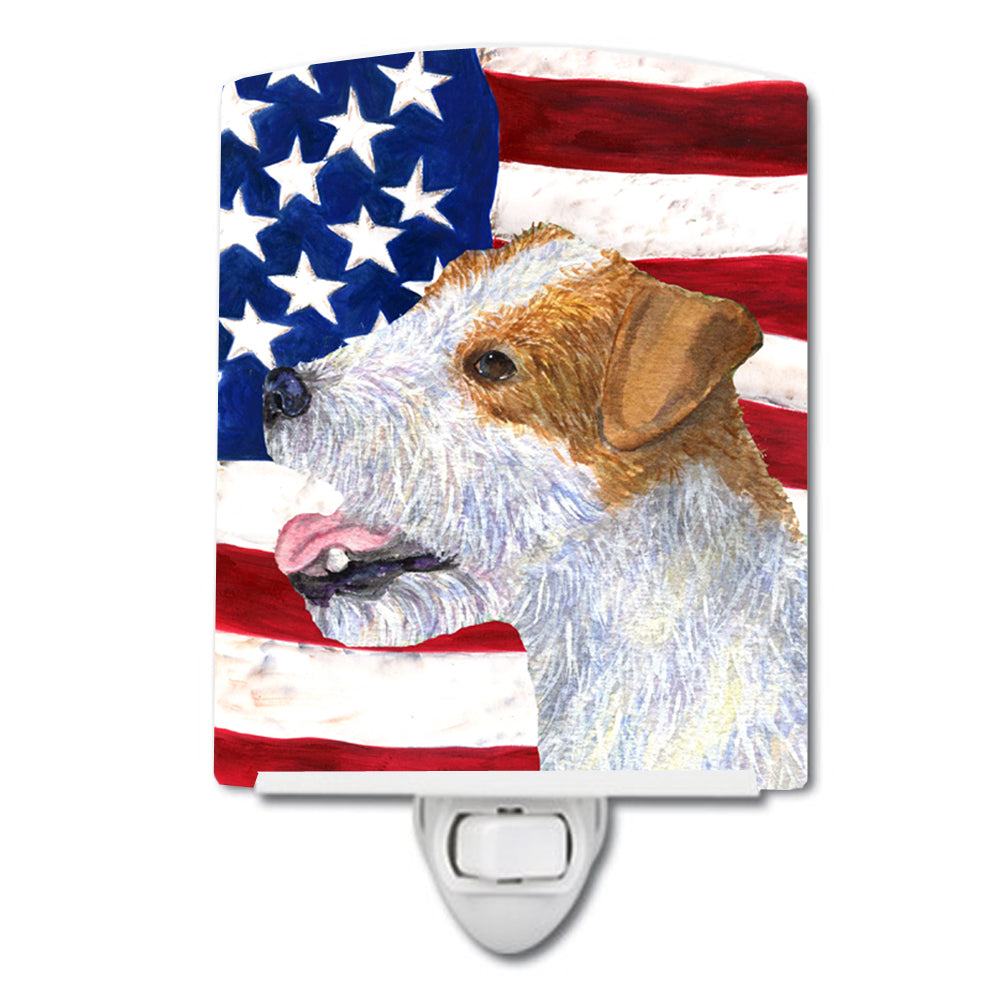 USA American Flag with Jack Russell Terrier Ceramic Night Light SS4031CNL - the-store.com