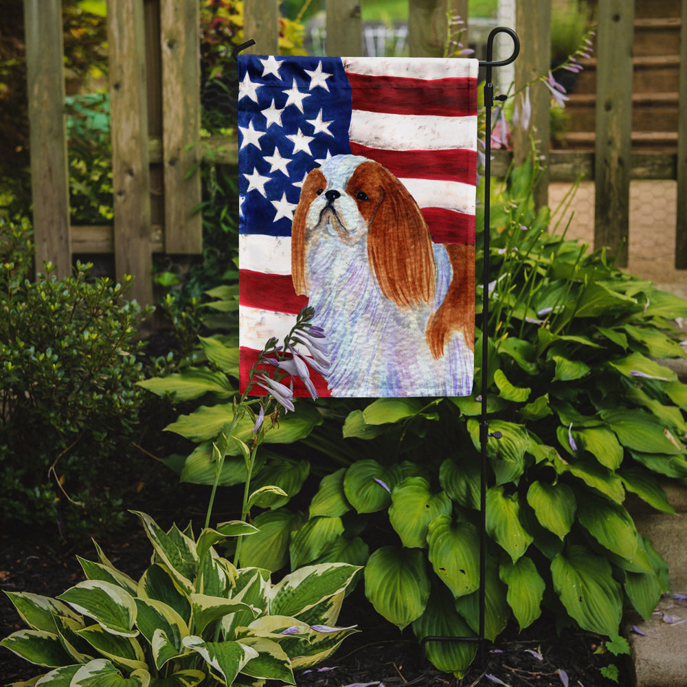 USA American Flag with English Toy Spaiel USA Flag Garden Size.