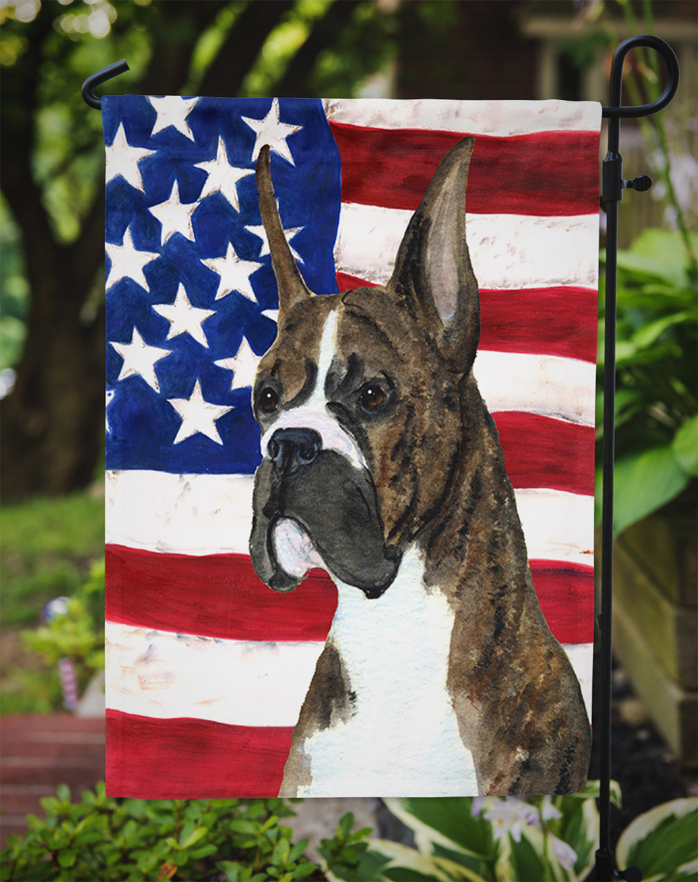 USA American Flag with Boxer Flag Garden Size.