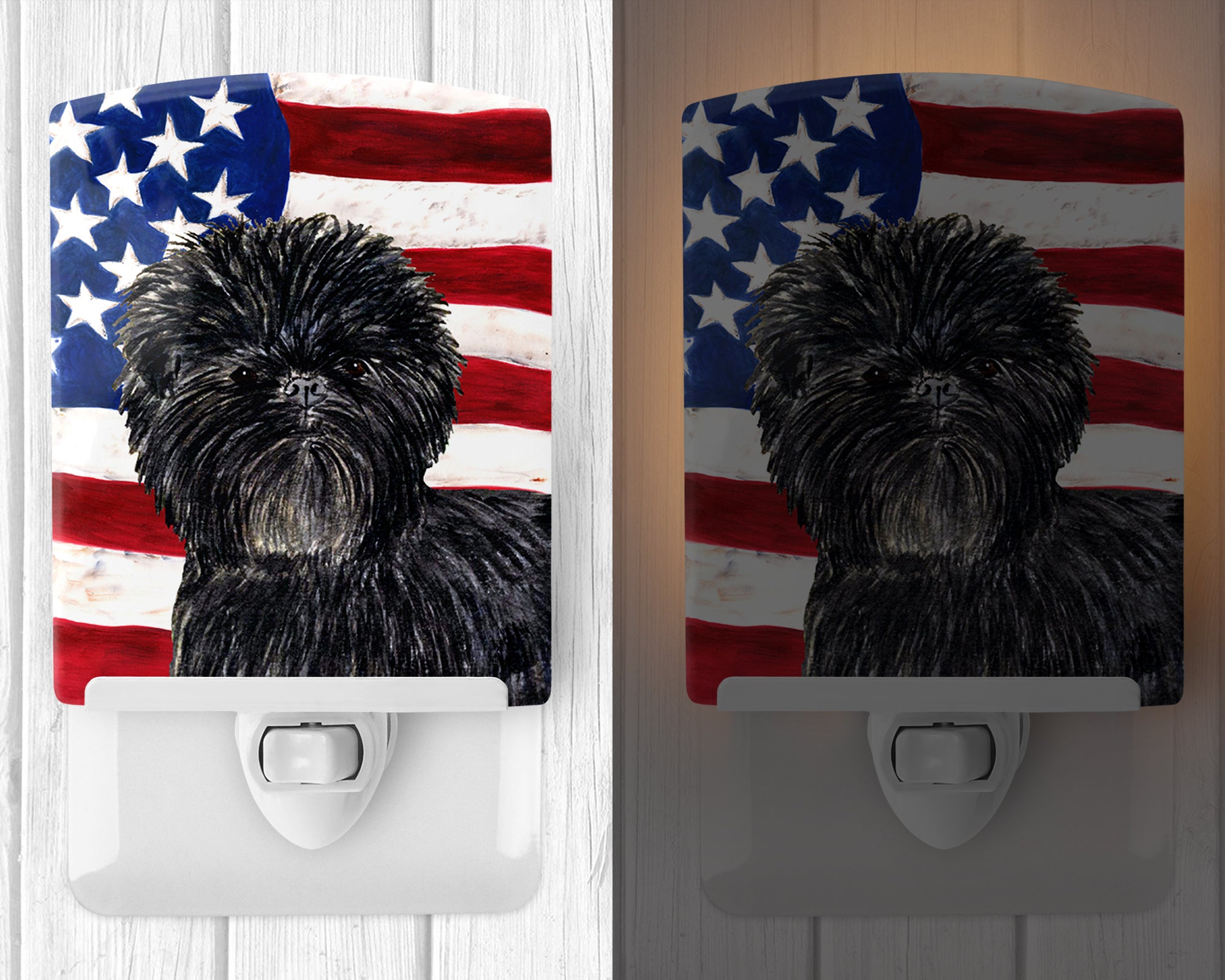 USA American Flag with Affenpinscher Ceramic Night Light SS4038CNL - the-store.com